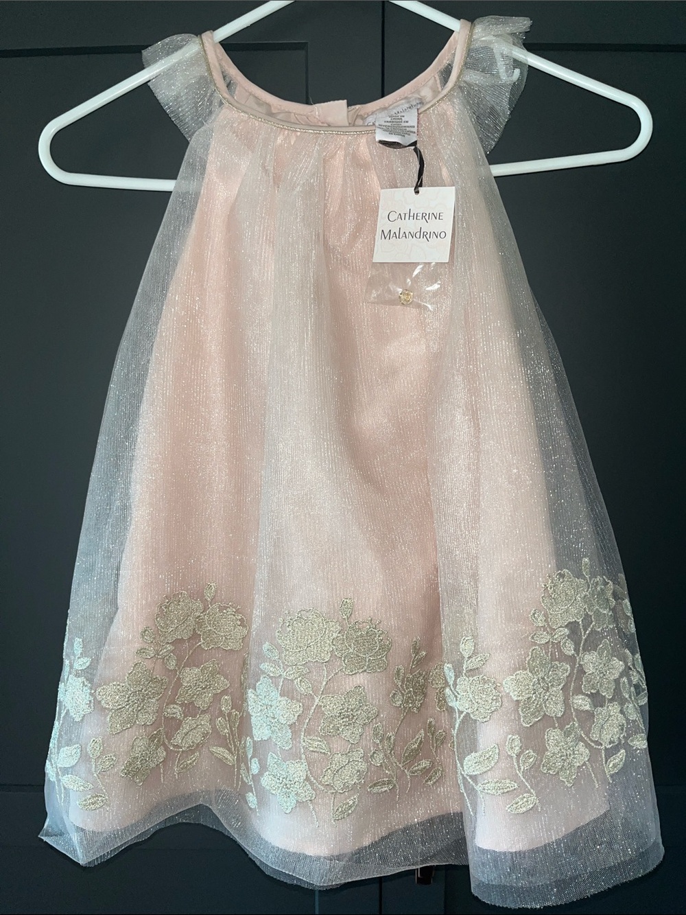 Catherine Malandrino Blush Pink & Gold Toddler Dress